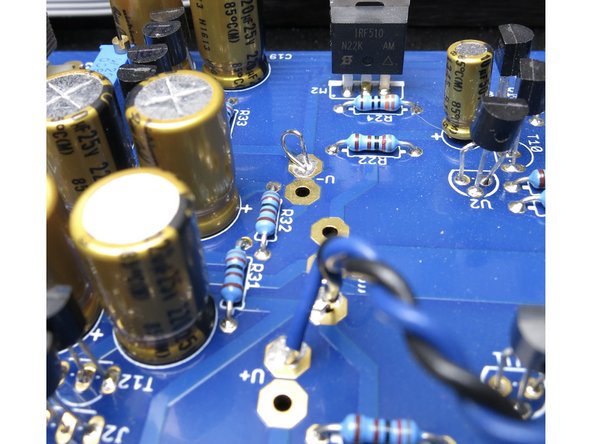 Photo 1 - It's very helpful to make a small loop from a cut-off resistor lead or small wire to have a place to clip your voltmeter.