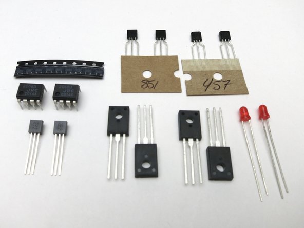 The Transistors,  opamp, and reference LEDs are packaged together.