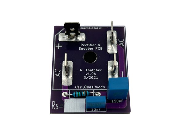 Photo 2 - This is one of the rectifier / snubber combination boards I used.  It's also created by rhthatcher and included with the main boards.