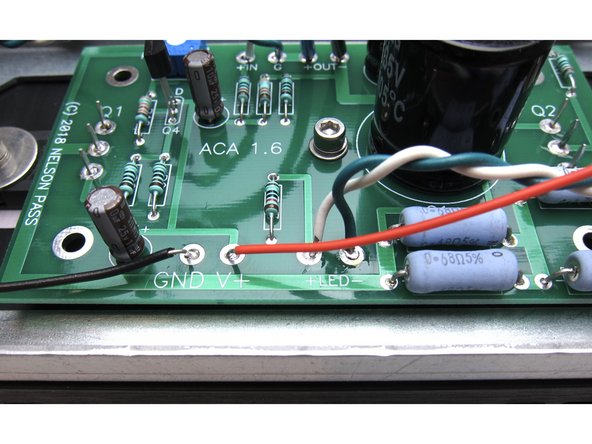 In the first photo you can see the power connections from the circuit board power and LED on the bottom edge,