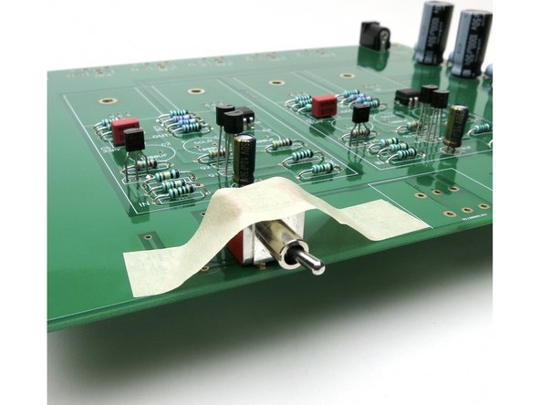 Make sure the switch is flat and flush with the PCB before soldering