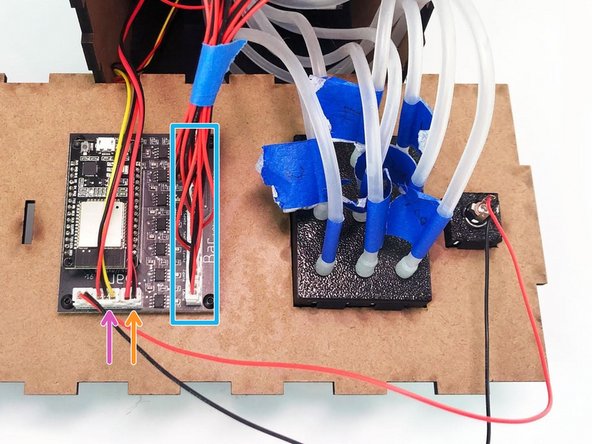 Connect the distance sensor according to the image.