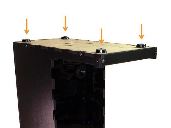 Using the screws attach the pads to the case.