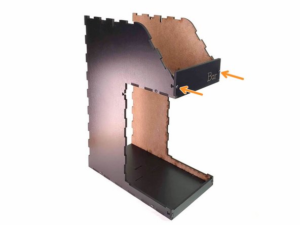 Take the left side panel and the right side panel and insert the two M3 nuts.