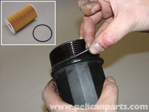 Install New Filter and Tighten Cap to 19 ft/lb