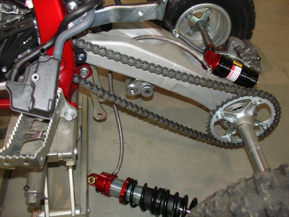 To install the ELKA shock, you need to pass the reservoir in the swing arm first.