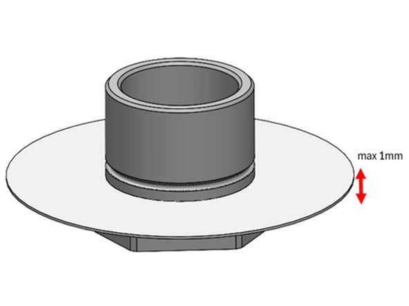 
2. Build the shim stack and insert it on the shim holder. Caution: Shim stack shall be 1mm thick maximum.
