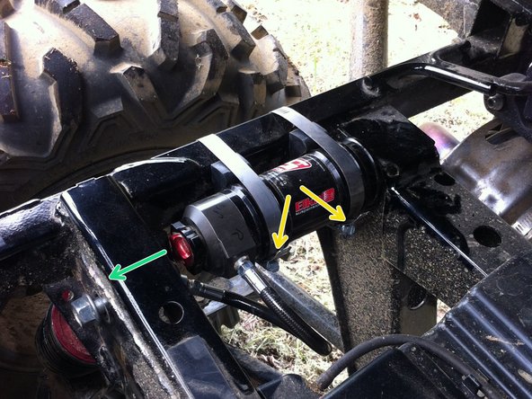 ON THE RIGHT SIDE: When installed on vehicle with the shock head up: the right shock hose is facing the rear of vehicle as indicated by the red Arrow, and go inward the frame.