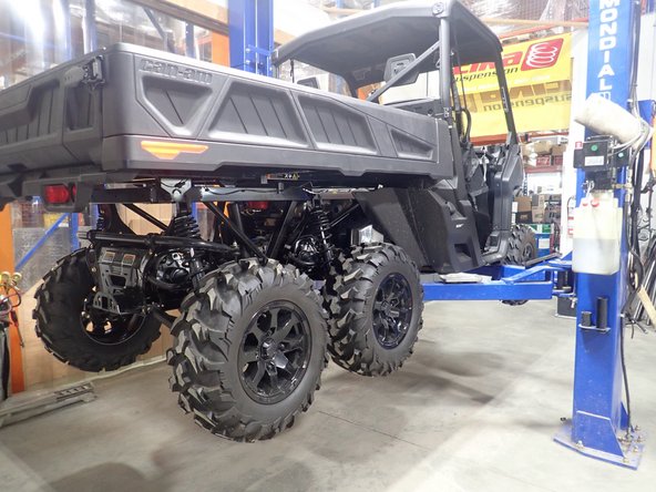 Lift the vehicle using a jack or stand so that the wheels are off the ground, then remove OEM shocks. Keep your original bolts to re-use when installing your new Elka shocks.