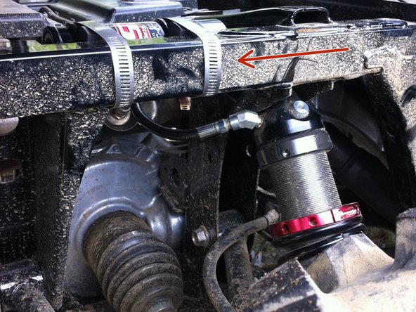 Note: The hose configurations are different on the left and right side, pay attention to pictures to be sure installing the shocks on the appropriate side.