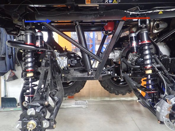 STAGE 1-2: Install the rear new Elka shocks with the head oriented upward.
