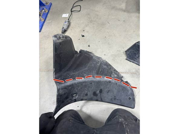 Cut the plastic cover following the red line as show in the picture.  (left side show)  (follow the same line for the right side plastic cover.)