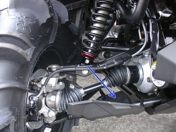 On Stage 2, Stage 4 and Stage 5 models, the lower shock eyelets should be installed with the rebound adjuster oriented towards the front of the vehicle as shown by the blue Arrow on the photo ( Right side shown ). If needed, you can turn the lower eyelet to orient properly.