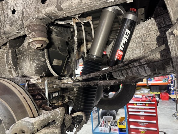 Install rear shocks with the reservoir facing the rear of the truck on both side