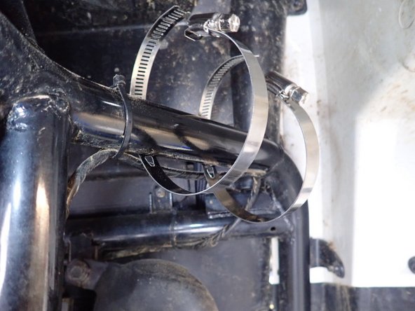 Install steel collars as shown paying attention to not damaged wires.