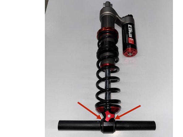 Remove the shaft assembly from the bottom of the OEM centre shock.