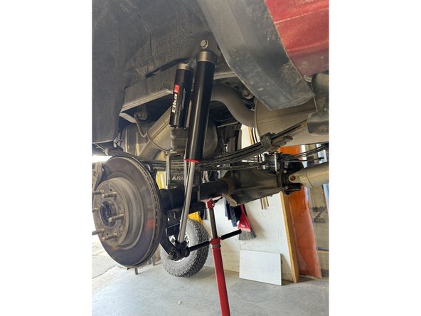 Install rear shocks with the reservoir facing the rear of the truck on both side.