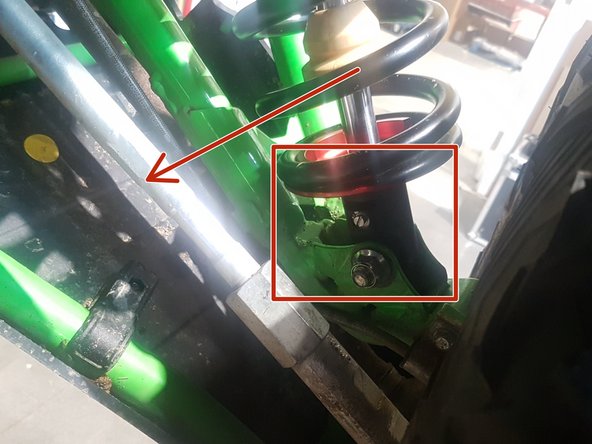 The lower shock eyelets should be installed with the rebound adjuster (red square) oriented towards the back of the vehicle as shown by the Red square on the photo ( Right side shown ). If needed, you can turn the lower eyelet to orient properly.