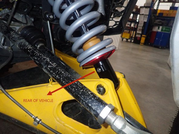 The lower rebound adjuster need to be oriented facing the rear of vehicle. Eyelets can be turned manually.