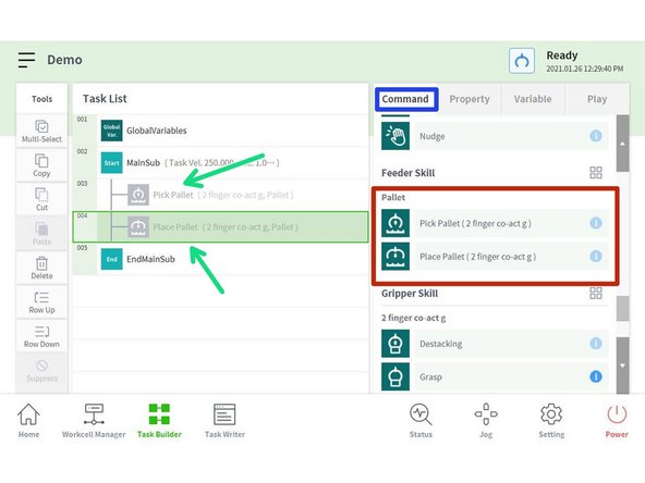 Lookup for Feeder Skill in the command section