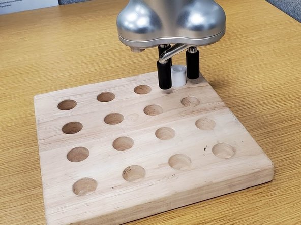 To teach points 1, 2, and 3 Tap on Get Pose once the tool is in the corresponding position.