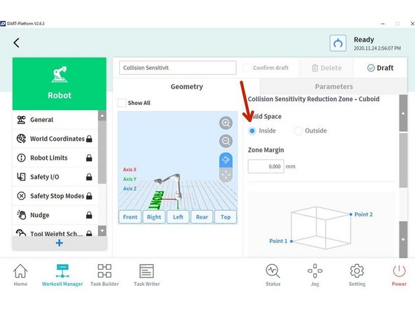 For this case, we will select Inside valid space