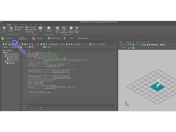 Make sure robot status is &quot;Servo Off&quot; LED Flange RED on robot arm (you can check this on Status on the Teach Pendant)
