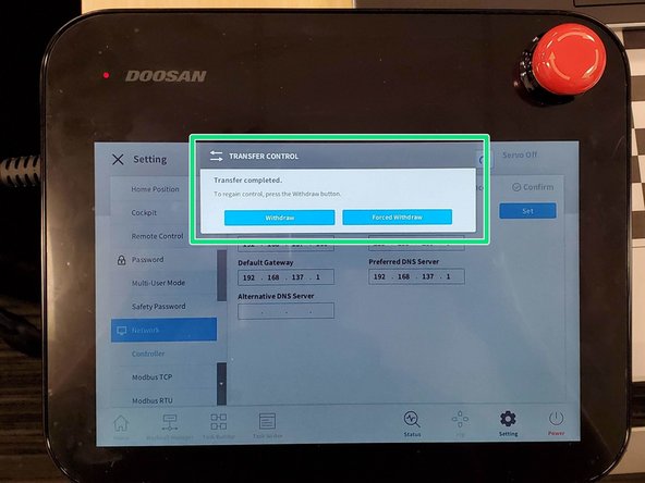 If the transfer control went successful you will see &quot;Tranfer Control Completed&quot;