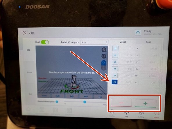 Add a new move and rotate Joint 6 to misaligned the gear from its picking pose so when inserting the gear back it does not match the same gaps.