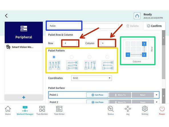 Set the number of rows and columns