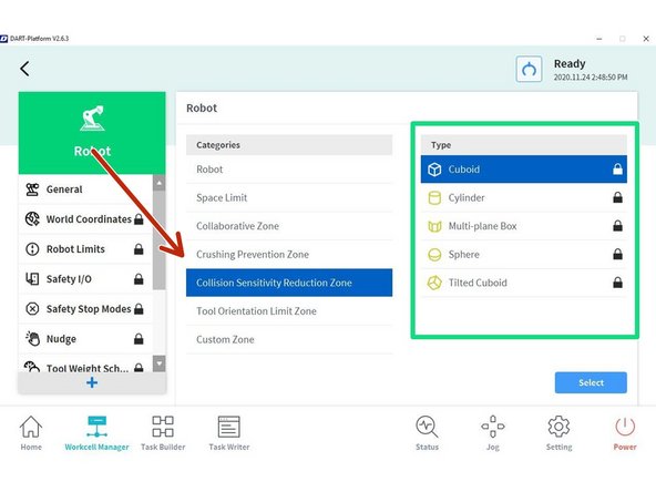 Tap on Collison Sensitivity Reduction Zone