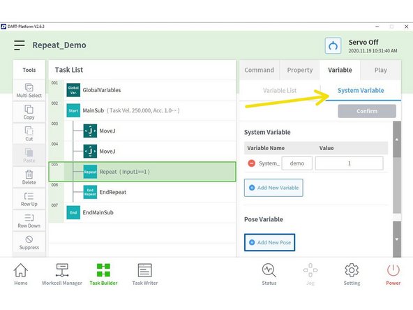 You can also add a New Global Variable
