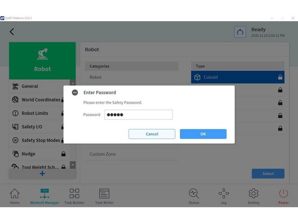 Select the type of shape you want to use to set to the area