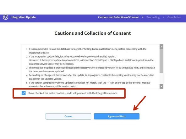 If you agree with these lines, check the box and tap Agree and Next