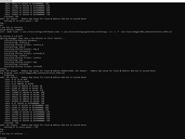 Go to path  C:\XDS110 in command prompt. Reference video in the next step.
