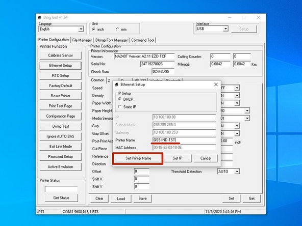 Set the printer's name to anything you want that's simple and easily understood.