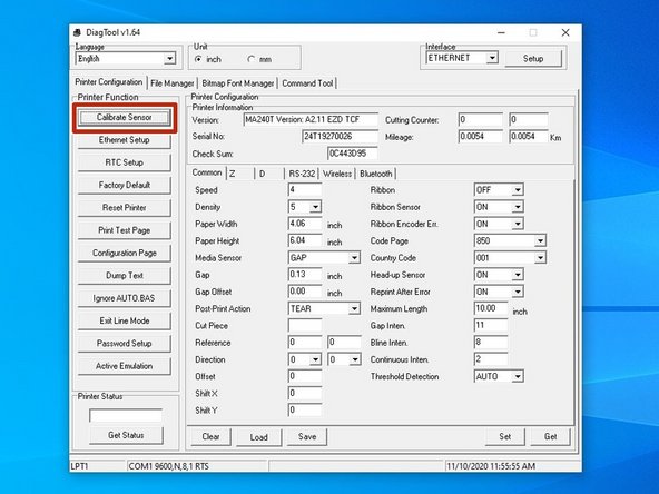 Hit the &quot;Calibrate Sensor&quot; option at the top left of the window.