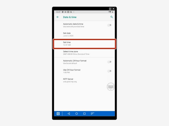 Select &quot;Set Time.&quot;