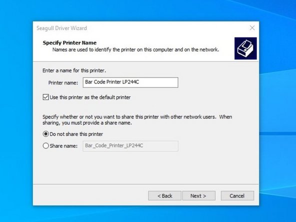 If you did not connect the printer prior to installation, close the program, connect the printer, and re run the program from the location you saved it to restart the process.