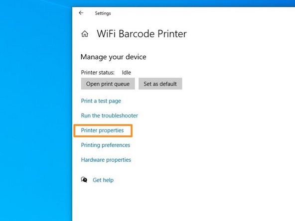 Click on &quot;Printer properties&quot;.