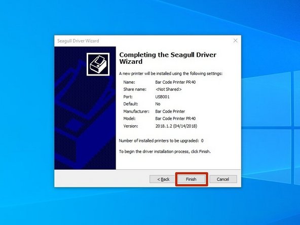 Confirm setup options before hitting &quot;Finish.&quot; If anything needs to be changed, press &quot;Back.&quot;