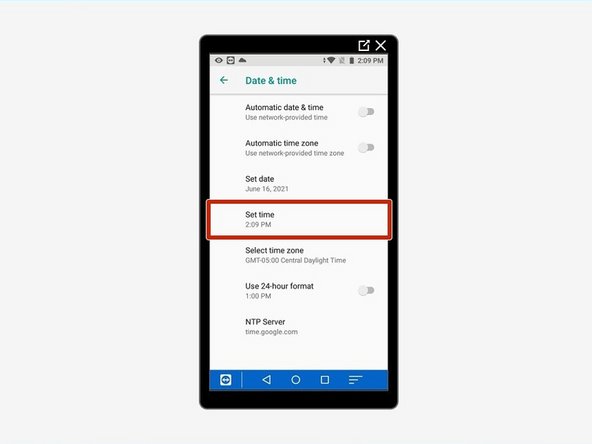 Select "Set Time."