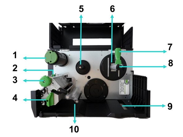 9. External label entrance chute
