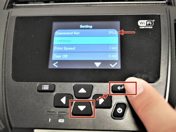 Confirm that the 'Command Set' reads as 'ZPL2.'