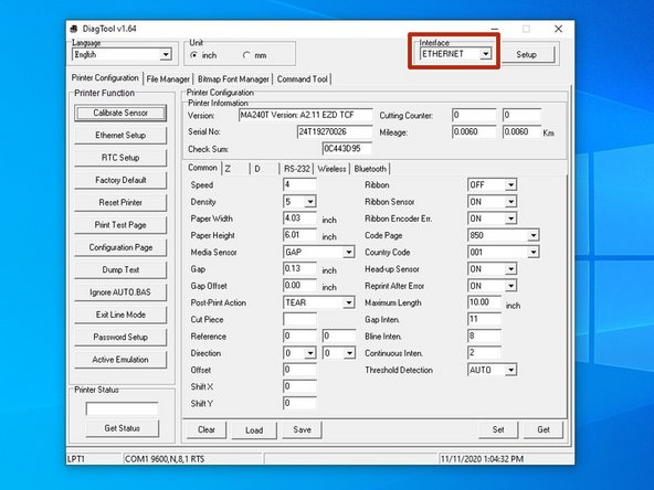 Launch the Diagnostic Tool software, which we installed earlier.