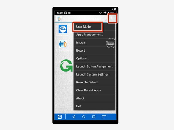Tap on the three dots at the top right and tap &quot;User Mode&quot; to lock it again.