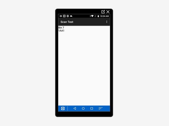 The text version of the bar code will appear on the screen of the mobile computer.