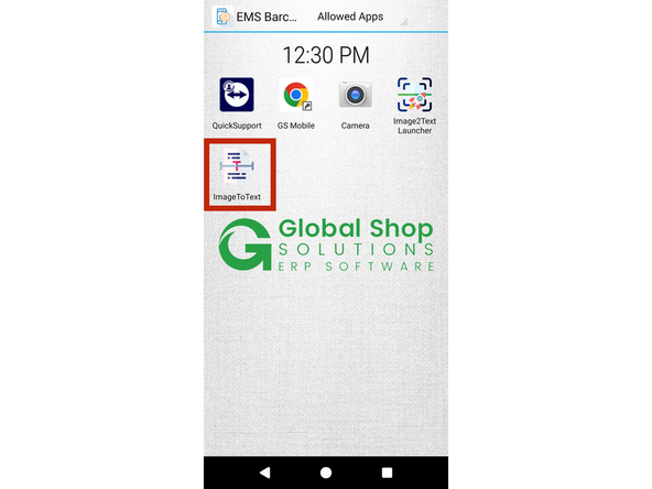 Once back on the AppLock Admin screen, tap on the ImageToText app (highlighted in a red box). Note the difference between this and the Launcher app.