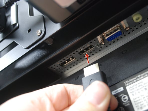 Plug the other end of the HDMI cable into the monitor.