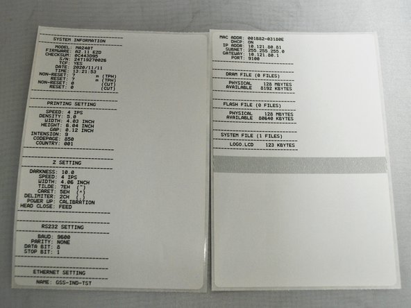 Once the printer is done printing, verify that the pages look like the example images.